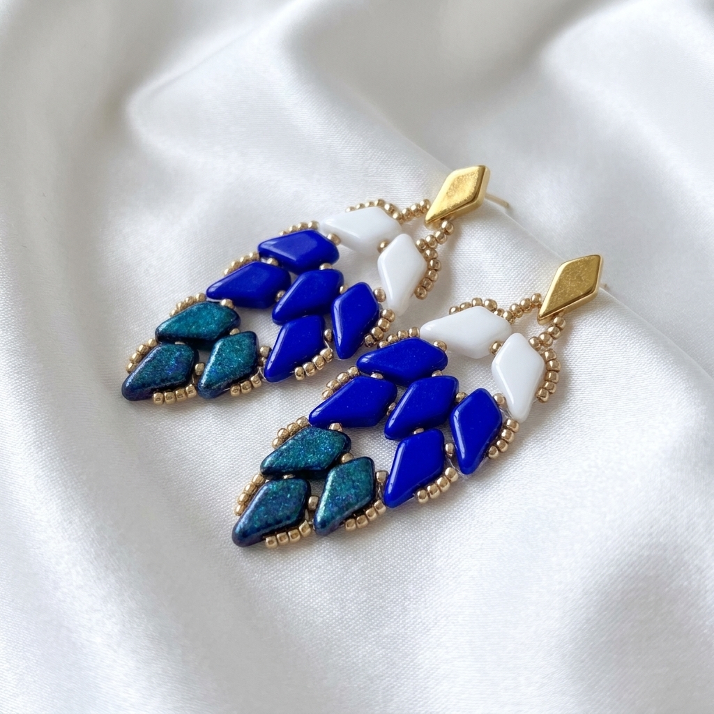 Náušnice Paví peří Royal Blue